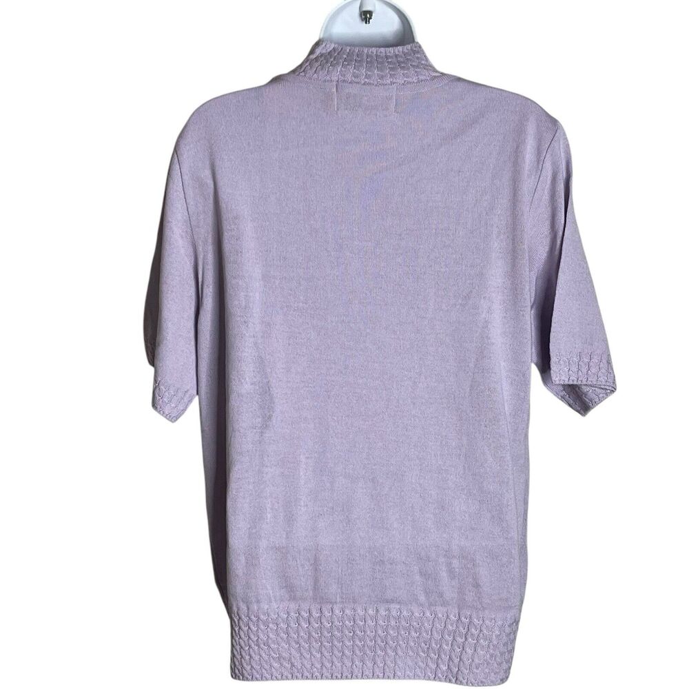 Aran Crafts Lavender Short-Sleeve Turtleneck Sweater - Picture 5 of 9